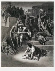 Kong Herodes beordrer barnemordet, illustration fra Dorés bibel