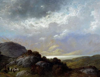 Landskab i Skotland Maleri af Gustave Dore (1832-1883) Caen fra det 19. århundrede, Museum of Fine Arts