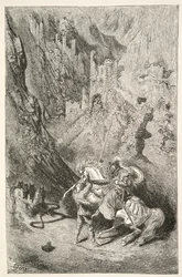 På vej til det grønne kapel, fra Stories of the Days of King Arthur af Charles Henry Hanson, pub.1898