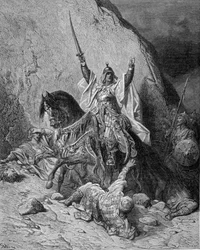 Saladin (1138-1193) (Salah al-Din Yusuf al-Ayyubi (al-Ayyubi). Gravering af Gustave Doré. 1800-tallet.
