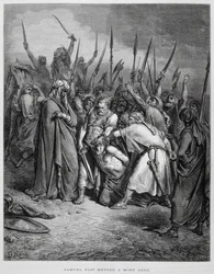 Samuel dræber Agag, illustration fra Dore-bibelen