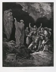 Saul og heksen fra Endor, illustration fra Dore-bibelen