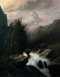 Storm på Cervin-bjerget, 1800-tallet.