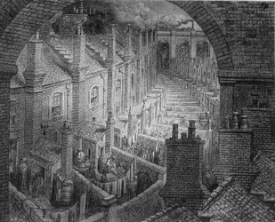 The Back Courses of London - i "" London" af Gustave Dore