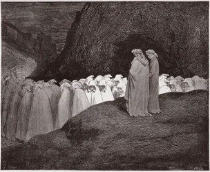 Den guddommelige komedie, Inferno, Sang 23: Hyklere henvender sig til Dante - af Dante Alighieri (1265-1321) - Illustration af Gustave Doré (1832-1883)