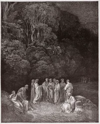 Den Guddommelige Komedie, Inferno, Sang 4: Homer, digterne og heltene i Limbo - af Dante Alighieri (1265-1321) - Illustration af Gustave Doré (1832-1883)