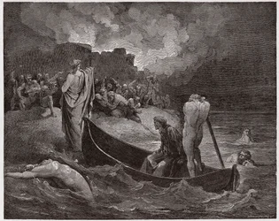 Den Guddommelige Komedie, Inferno, sang 8: Vergil og Dante går i land ved Dis