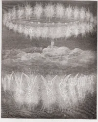 Den Guddommelige Komedie, Paradiset, Sang 12: De forherligede sjæles ringe i solen - af Dante Alighieri (1265-1321) - Illustration af Gustave Doré (1832-1883)