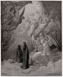 Den Guddommelige Komedie (La Divina Commedia, La Divine Comédie), Paradiso, sang 20: de lysende sjæle synger - af Dante Alighieri (1265-1321) - Illustration af Gustave Doré (1832-1883)