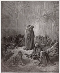 Den guddommelige komedie, Purgatorio, Sang 13: De misundeliges sjæle - af Dante Alighieri (1265-1321) - Illustration af Gustave Doré (1832-1883)