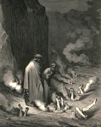 Der stod jeg som munken, der hører skriftemål hos en stakkel dømt til døden for mord, ca. 1890