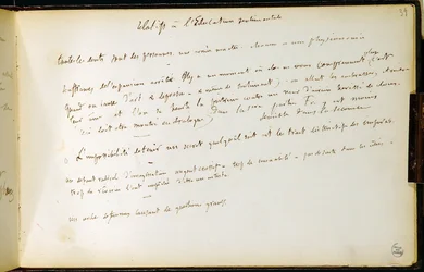 Folio 39 i arbejdsbogen n. 19 Manuskriptside af Gustave Flauberts udkast. Planer for sentimental uddannelse. BHVP.