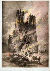 Reims katedral i brand