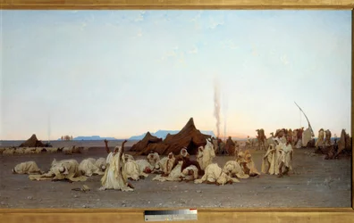 Aftenbøn i Saharaørkenen. Detalje. Maleri af Gustave Achille Guillaumet (1840-1887), 1863. 1,3 x 2,8 m. Paris, Musée d