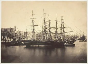 Skibe i havnen i Sète, 1857.
