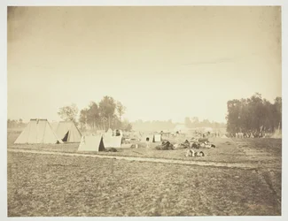Telte og militærudstyr, Camp de Châlons, 1857.