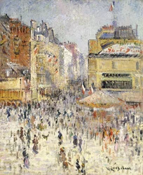 Bastilledagen på Rue de Clignancourt, Paris; Fjortende juli i Paris, Rue de Clignancourt,