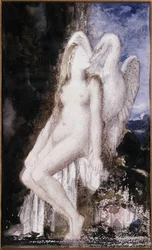 Leda og Svanen. Tegning af Gustave Moreau (1826-1898).