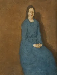 En ung kvinde i blåt, ca. 1914-15