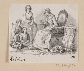 Illustration til "Bedstemoder" i H.C. Andersen, "Eventyr og Historier", Bind 2