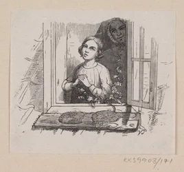 Illustration til "Fem fra en Ærtebælg" i H.C. Andersen, "Eventyr og Historier", Bind 2