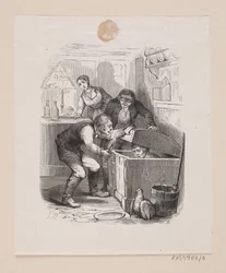 Illustration til "Lille Claus og store Claus" i H.C. Andersen, "Eventyr og Historier", Bind 1