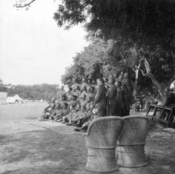 HM Amir, Lord Kitchener og personale, Agra, Indien, 1900-tallet.
