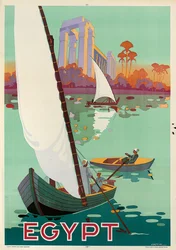 Plakat, der reklamerer for Egypten (farvelitografi)