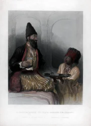 En persisk prins, hans slave bringer ham sorbet, 1800-tallet