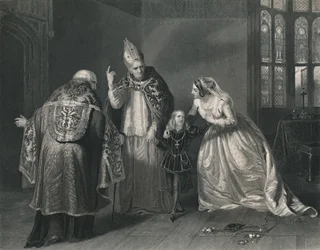 Dronning Elizabeth og hertugen af York. Kong Richard III, c1870