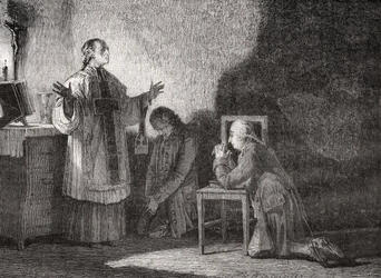 Ludvig XVI (1754-93) ved bøn før hans henrettelse