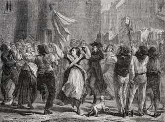 Prinsesse Lamballes hoved (1749-92) vist i Paris, 3. september 1792