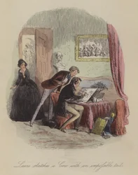 Illustration til Lewis Arundel eller The Railroad of Life af Frank E Smedley (farvet gravering)