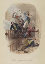 Illustration til Lewis Arundel eller The Railroad of Life af Frank E Smedley (farvet gravering)