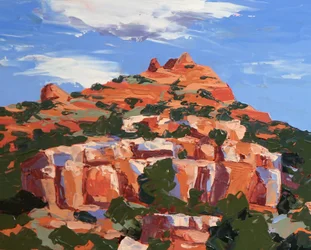 In Color, Sedona, ca. 2024 (olie på masonit)