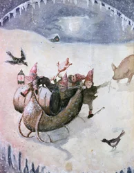 Julescene (akvarel på papir)