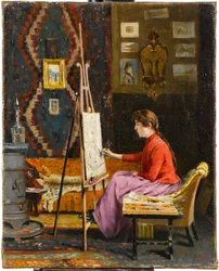 Pigermaler og hendes atelier
