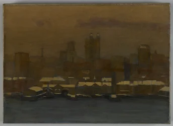 River Front, New York om vinteren, ca. 1912
