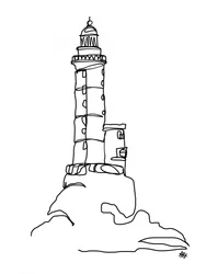 Kystfyrtårn – stregtegning
