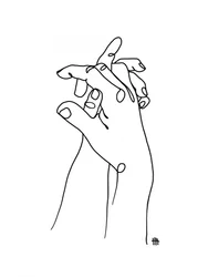 »Connected Hands« – stregtegning