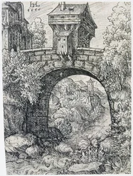 Landskab med bro, 1550