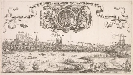 Panoramaudsigt over Nürnberg: Center Portion, 1552.