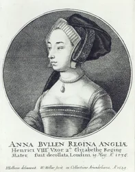 Anne Boleyn, ætset af Wenceslaus Hollar