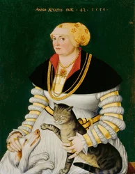 Portræt af Cleophea Holzhalb, født Krieg von Bellikon af Asper, Hans (1499-1571). Olie på træ