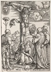 Kristus på korset med Maria, Sankt Johannes, Maria Magdalena og Sankt Stefan