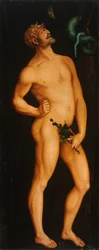 Adam - Peinture de Hans Baldung (1484-1545) - 1525-1526 - Olie på træ - 208,5x83,5 - Szepmuveszeti Muzeum, Budapest