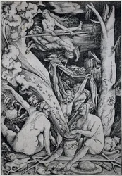 Hekse tryller under heksesabbat