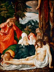 ""Lamentation sur la mort du christ"" (Klagsangen over Kristus) Peinture de Hans Baldung, dit Grien (Baldung Grien)(1484-1545)