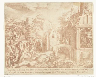 Kristus ankommer til Lazarus, Marthas og Maria Magdalenas hus
