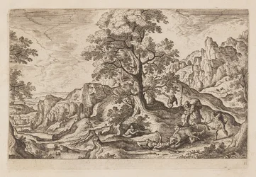 Planche 11, fra Landskaber med scener fra Det Gamle og Det Nye Testamente og Ovids Metamorfoser